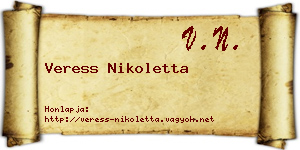 Veress Nikoletta névjegykártya